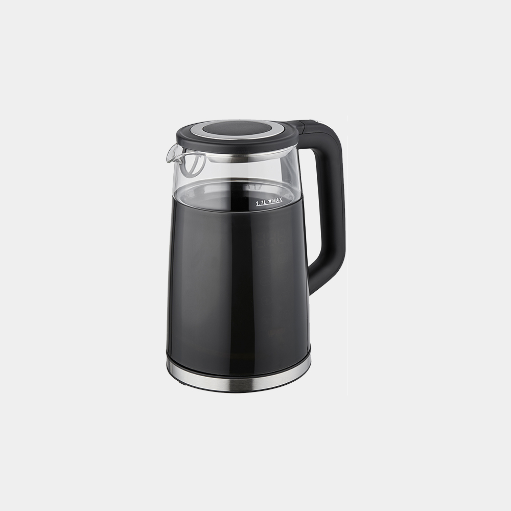 Electric Smart Glass Kettle With Digital Display 1.7L - Black